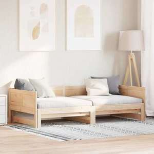 vidaXL Pat de zi extensibil Maro 203.5 x 184 x 56.5 cm imagine