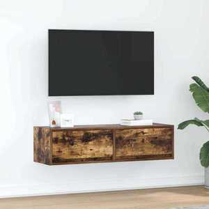vidaXL Cabinet TV Stejar afumat 100 x 31 x 25.5 cm Lemn compozit imagine