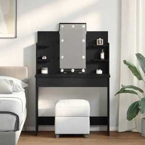 vidaXL Masă de Machiaj Stejar negru 96 x 40 x 142 cm Lemn compozit imagine
