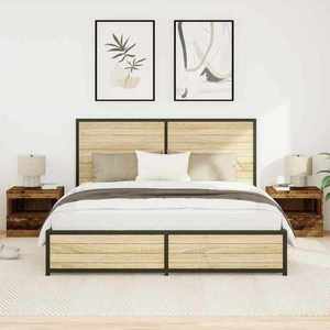 vidaXL Noptieră 2 pcs Lemn vechi 50 x 40 x 45 cm Lemn compozit imagine