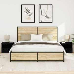 vidaXL Noptieră 2 pcs Stejar negru 50 x 40 x 45 cm Lemn compozit imagine