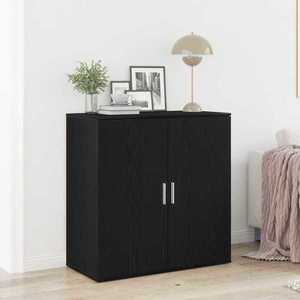 vidaXL Bufet Stejar negru 79 x 38 x 80 cm Lemn compozit imagine