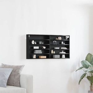 vidaXL Dulap de Expunere Stejar Negru 100 x 8, 5 x 50 cm Lemn compozit imagine