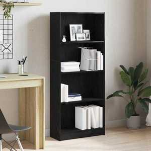 vidaXL Bibliotecă Stejar Negru 60 x 24 x 143 cm Lemn compozit imagine