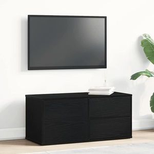 vidaXL Cabinet TV cu sertar Stejar Negru 80 x 34 x 36 cm Lemn compozit imagine