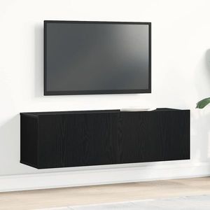 vidaXL Cabinet TV Stejar Negru 100 x 30 x 30 cm Lemn compozit imagine
