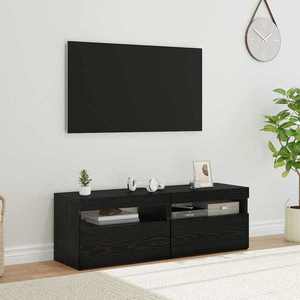 vidaXL Cabinet TV 2 pcs Stejar Negru 60 x 35 x 40 cm Lemn compozit imagine