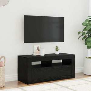 vidaXL Cabinet TV Stejar Negru 90 x 35 x 40 cm Lemn compozit imagine