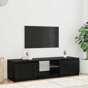 vidaXL Cabinet TV Stejar Negru 140 x 38, 5 x 36 cm Lemn compozit imagine