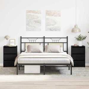 vidaXL Dulap de noapte cu sertar 2 pcs Stejar negru 40 x 35 x 62.5 cm imagine