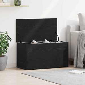 vidaXL Cutie de depozitare Stejar Negru 84 x 42 x 46 cm Lemn compozit imagine