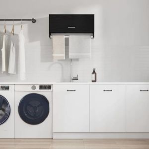 vidaXL Dulap cu sertar Stejar Negru 70 x 32, 5 x 35 cm Lemn compozit imagine