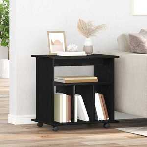 vidaXL Cabinet mobil Stejar Negru 60 x 45 x 55 cm Lemn compozit imagine