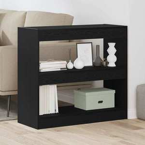 vidaXL Dulap pentru cărți 2 pcs Stejar Negru 80 x 30 x 72 cm imagine