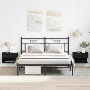 vidaXL Dulap de noapte cu sertar 2 pcs Stejar negru 46 x 29.5 x 30 cm imagine