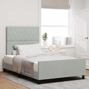 vidaXL Cadru de pat cu headboard Gri deschis 120 x 200 cm Catifea imagine
