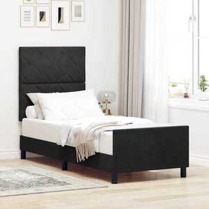 vidaXL Cadru de pat cu headboard Negru 80 x 200 cm Catifea imagine