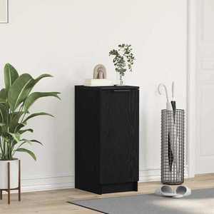 vidaXL Dulap pentru pantofi cu raft Stejar Negru 29, 5 x 35 x 70 cm imagine