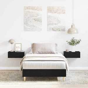 vidaXL Cadru de pat Stejar negru 90 x 190 cm Lemn compozit imagine