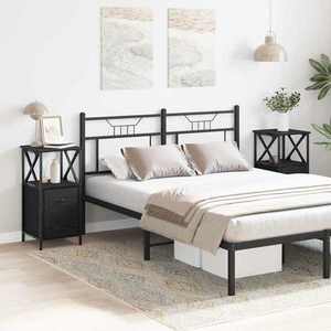 vidaXL Cititor Cabinet cu sertar 2 pcs Stejar negru 34 x 35.5 x 70 cm imagine