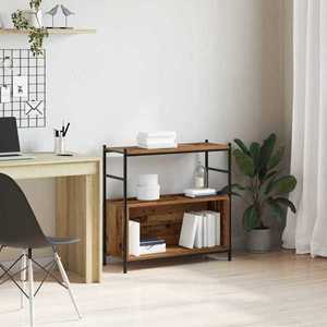 vidaXL Raft pentru cărți Stejar afumat 80 x 30 x 78.5 cm Lemn compozit imagine
