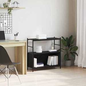 vidaXL Raft pentru cărți Stejar negru 80 x 30 x 78.5 cm Lemn compozit imagine