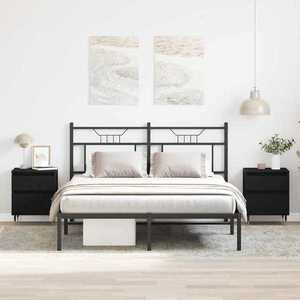 vidaXL Dulap de noapte cu sertar 2 pcs Stejar Negru 40 x 35 x 50 cm imagine