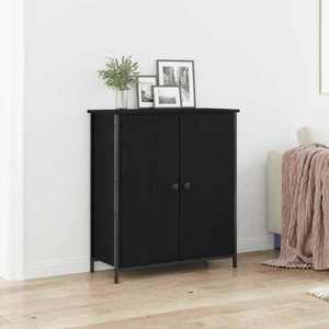 vidaXL Bufet Stejar negru 70 x 30 x 80 cm Lemn compozit imagine