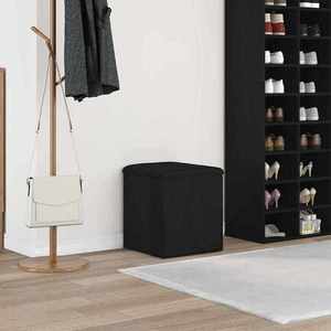 vidaXL Bancă cu spațiu de depozitare Stejar Negru 42 x 42 x 45 cm imagine