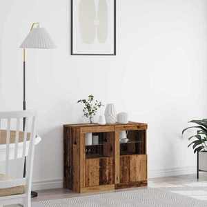 vidaXL Dulap lateral 2 pcs Lemn vechi 41 x 37 x 67 cm Lemn compozit imagine