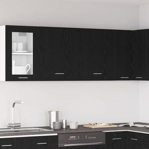 vidaXL Dulapuri Suspendate Riga 2 pcs Stejar negru 100 x 31 x 60 cm imagine