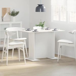 vidaXL Masă de dining Alb 110 x 60 x 75 cm Lemn compozit imagine
