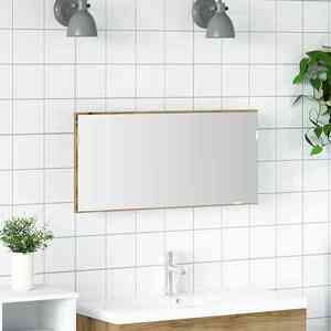 vidaXL Oglindă stejar artizanal 80 x 37 cm Sticlă și Lemn Ingineresc imagine