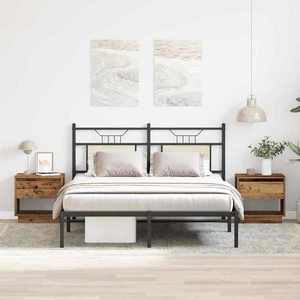 vidaXL Noptieră 2 pcs Lemn vechi 45 x 34 x 44 cm Lemn compozit imagine