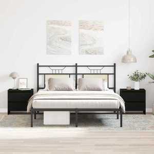 vidaXL Dulap de noapte cu sertar 2 pcs Stejar negru 45 x 34 x 44.5 cm imagine