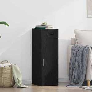 vidaXL Bufet cu sertar Stejar negru 30 x 42.5 x 93 cm Lemn compozit imagine