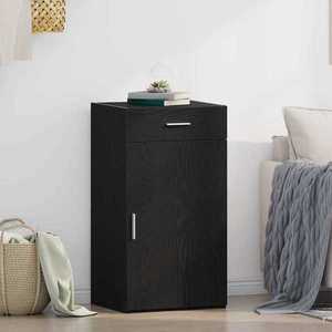 vidaXL Bufet cu sertar Stejar negru 50 x 42.5 x 93 cm Lemn compozit imagine