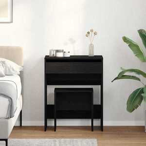 vidaXL Masă de Toaletă Stejar negru 60 x 40 x 75 cm Lemn compozit imagine