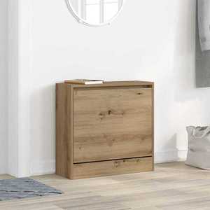 vidaXL Dulap pentru Încălțăminte stejar artizanal 60 x 21 x 57 cm imagine