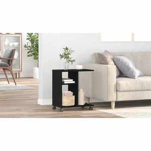 vidaXL Masă laterală Stejar negru 50 x 30 x 55 cm Lemn compozit imagine