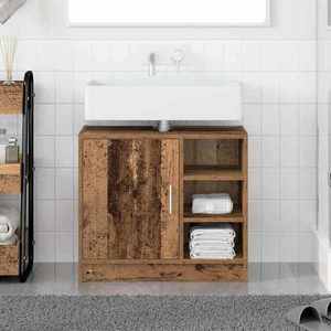 vidaXL Dulap de Baie cu raft Lemn Vechi 63 x 29 x 55 cm Lemn compozit imagine