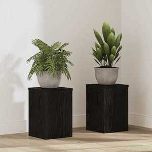 vidaXL Suport pentru plante 2 pcs Stejar negru 20 x 20 x 30 cm imagine