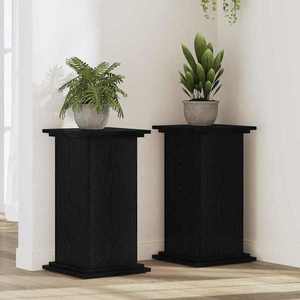 vidaXL Suport pentru plante Stejar negru 33 x 33 x 60 cm Lemn compozit imagine