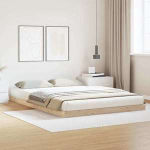 vidaXL Cadru de pat de podea natural 213.5 x 104 x 9 cm imagine
