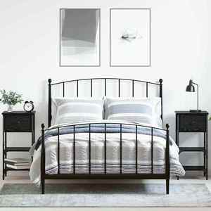 vidaXL Dulap de noapte cu sertar Negru Lemn recuperat masiv imagine