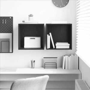 vidaXL Dulap de perete cu raft 2 pcs Stejar Negru 37 x 37 x 37 cm imagine