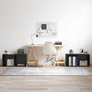 vidaXL Set comodă TV 4 pcs Negru 37 x 35 x 37, 5 cm Lemn compozit imagine