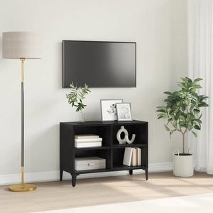 vidaXL Set comodă TV Pe perete Negru 69, 5 x 30 x 50 cm Lemn compozit imagine