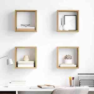 vidaXL Raft de perete cu raft Pe perete Stejar Artizanal Lemn compozit imagine