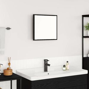 vidaXL Oglindă de baie cu LED Pe perete Stejar Negru 40 x 37 x 8.5 cm imagine